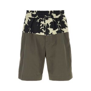 Dries Van Noten Men Mud Cotton Blend Pablo Bermuda Shorts
